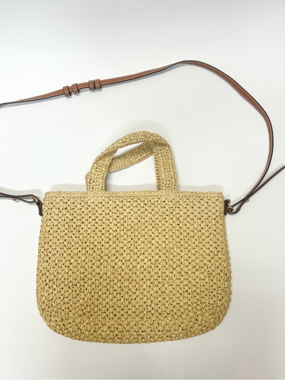 H&M Beige Woven Milano Crossbody Bag with Brown Strap - Picture 6 of 9